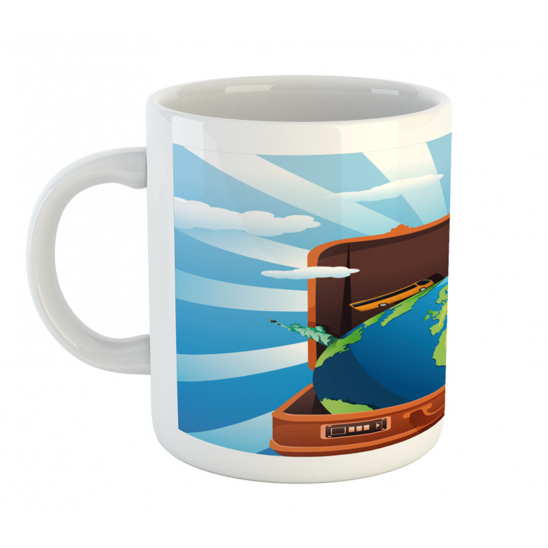 Globe in a Vacation Suitcase Mug