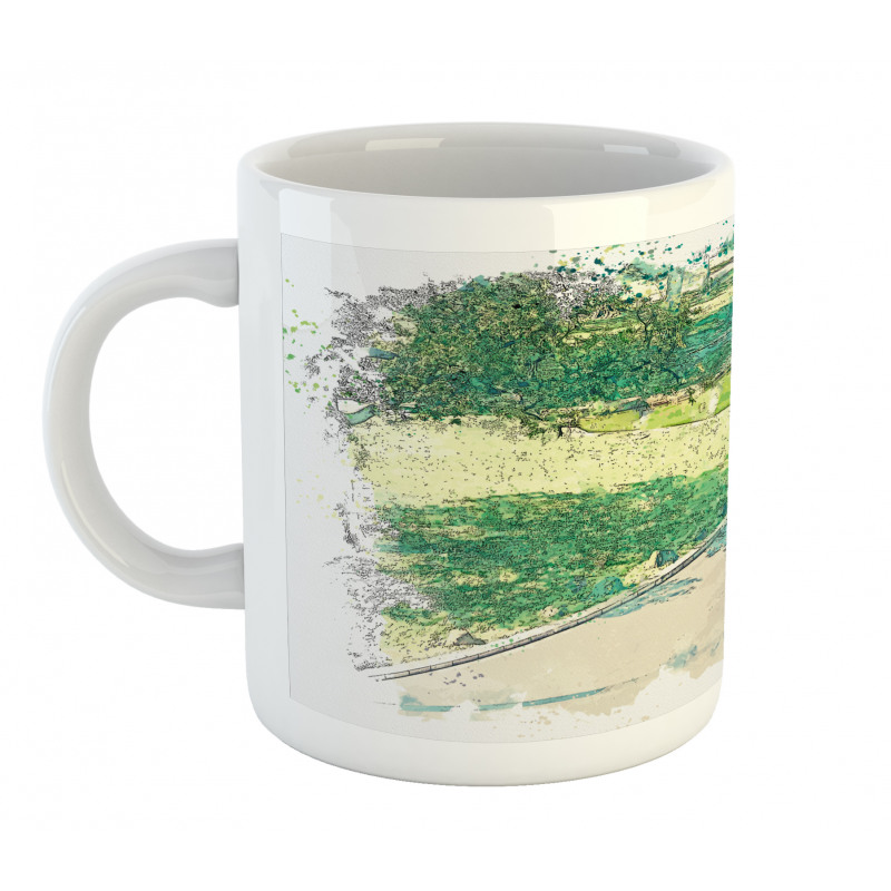 Tourist Bus Watercolor Art Mug