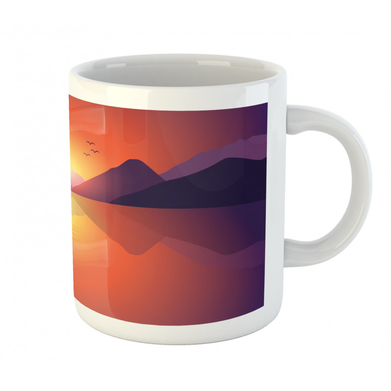 Lonely Sailboat at Sunset Mug