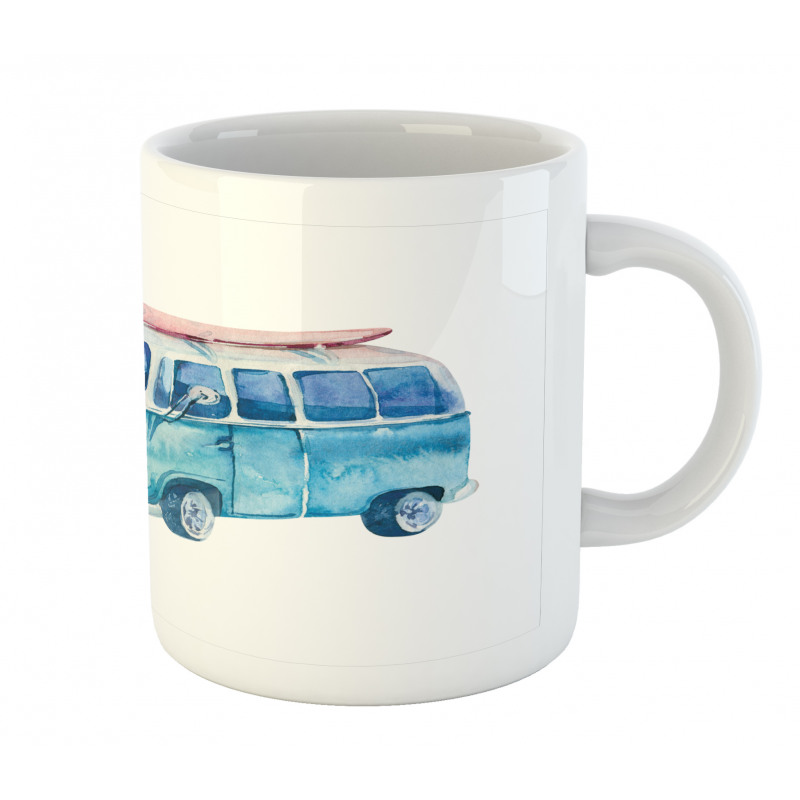 Watercolor Happy Surf Van Mug