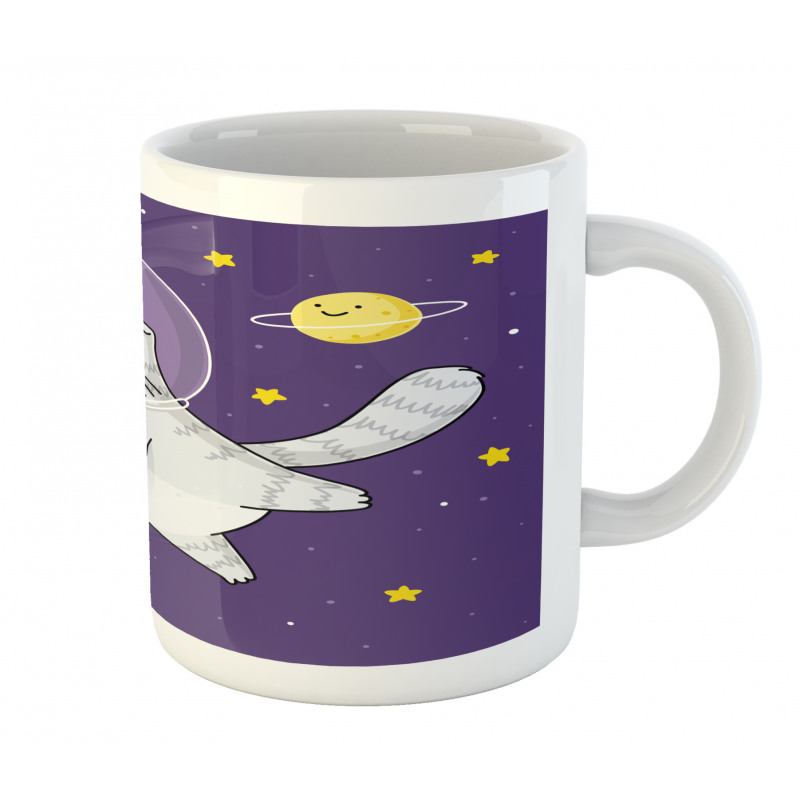 Cat Astronaut Cartoon Mug