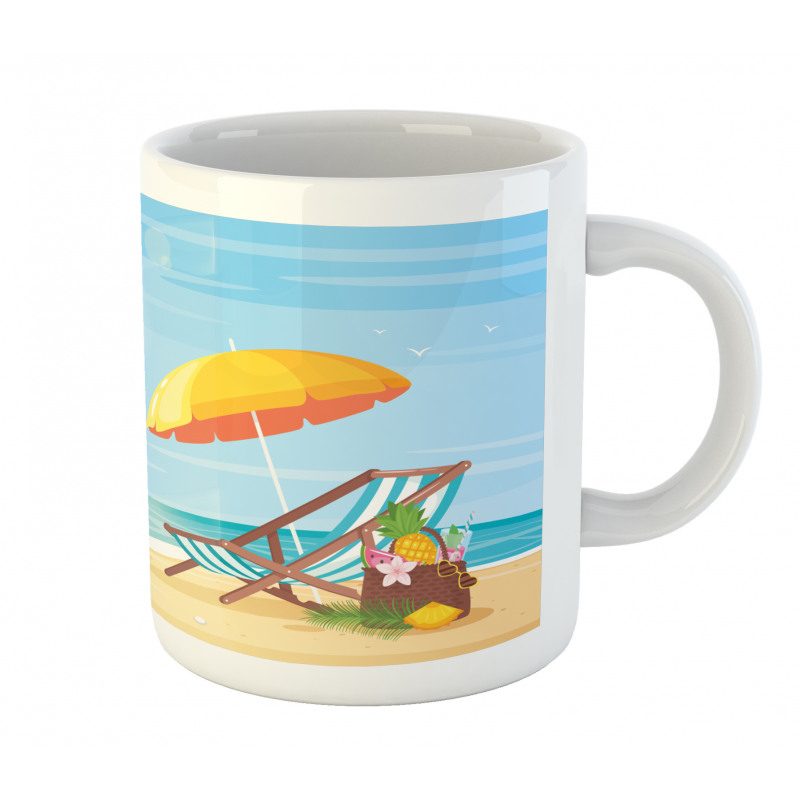 Sea Shore Beach Umbrella Mug