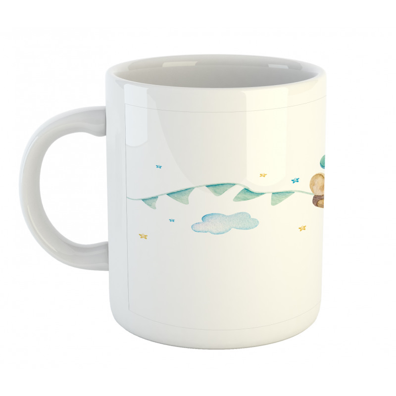 Nursery Airplane Cloud Stars Mug