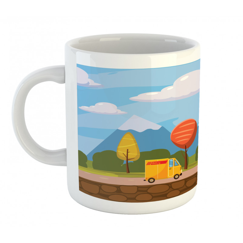 Autumn Trees and Car Mug