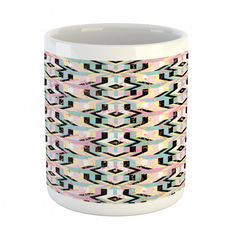 Grunge Style Bold Stripes Mug