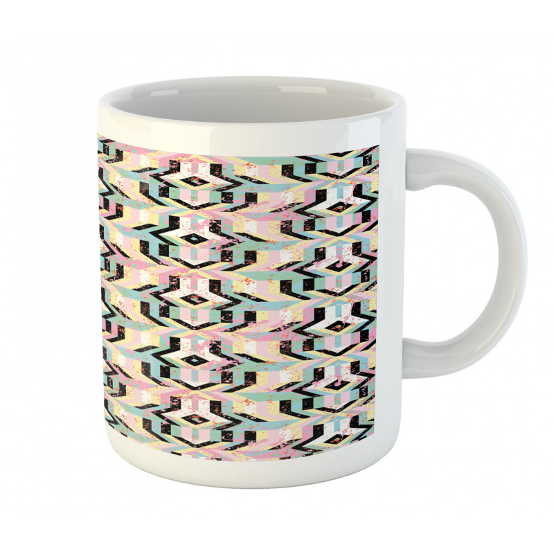 Grunge Style Bold Stripes Mug