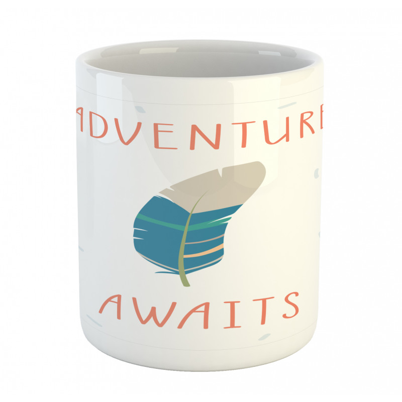 Feather and Text Mug