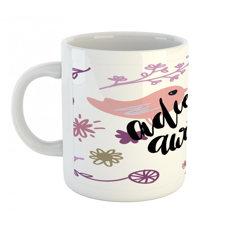 Sketch Floral Text Mug