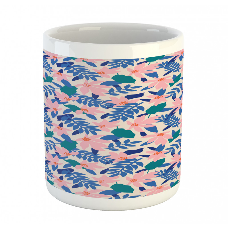 Soft Exotic Flower Leaves Mug