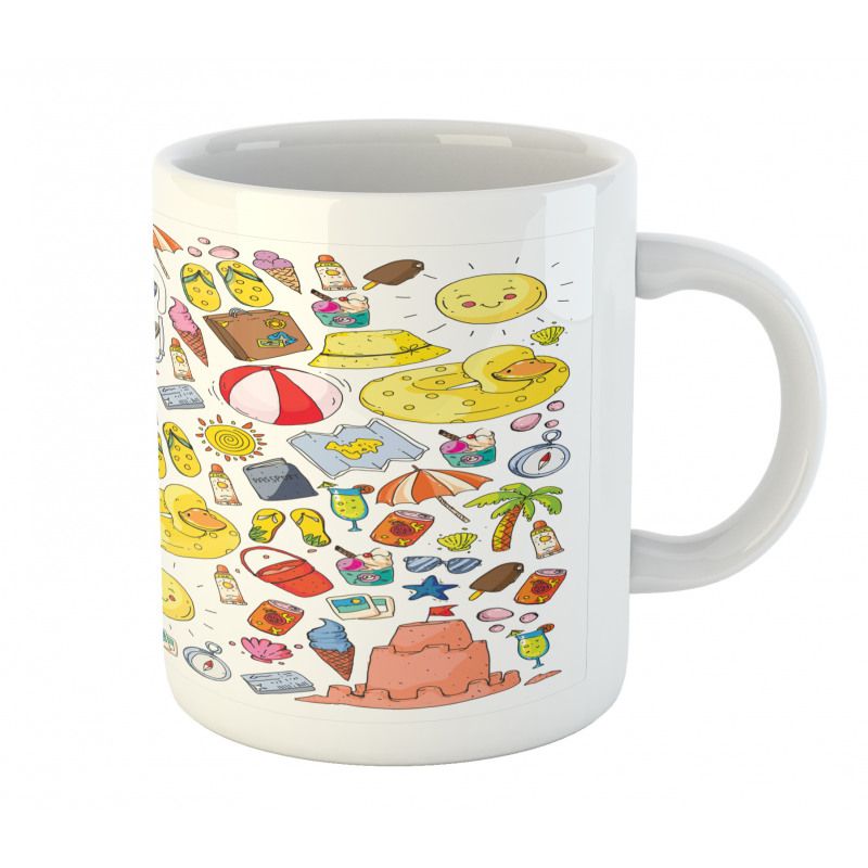 Vivid Summer Vacation Items Mug