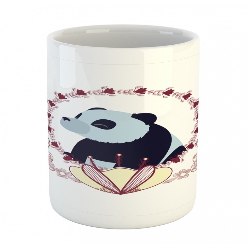 Fluffy Mammal and Flowers Mug