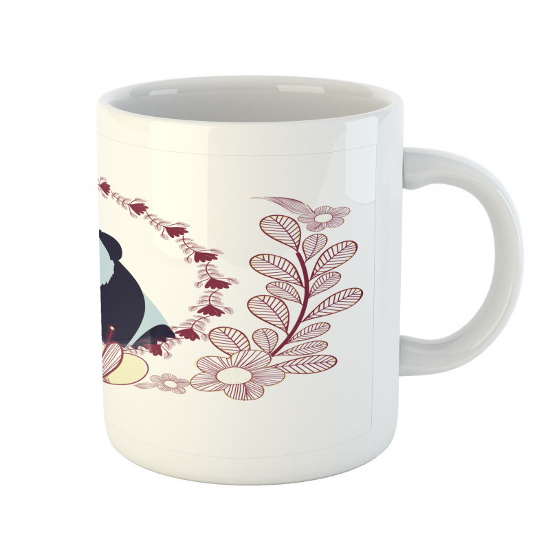 Fluffy Mammal and Flowers Mug