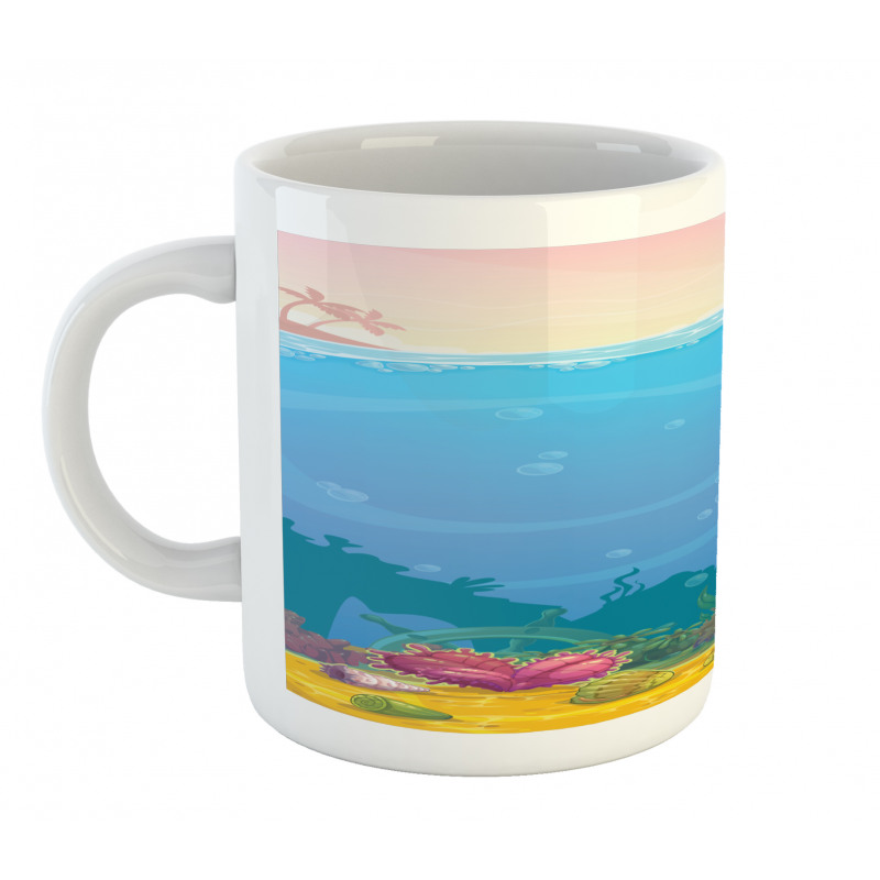 Vertical Underwater Scene Mug