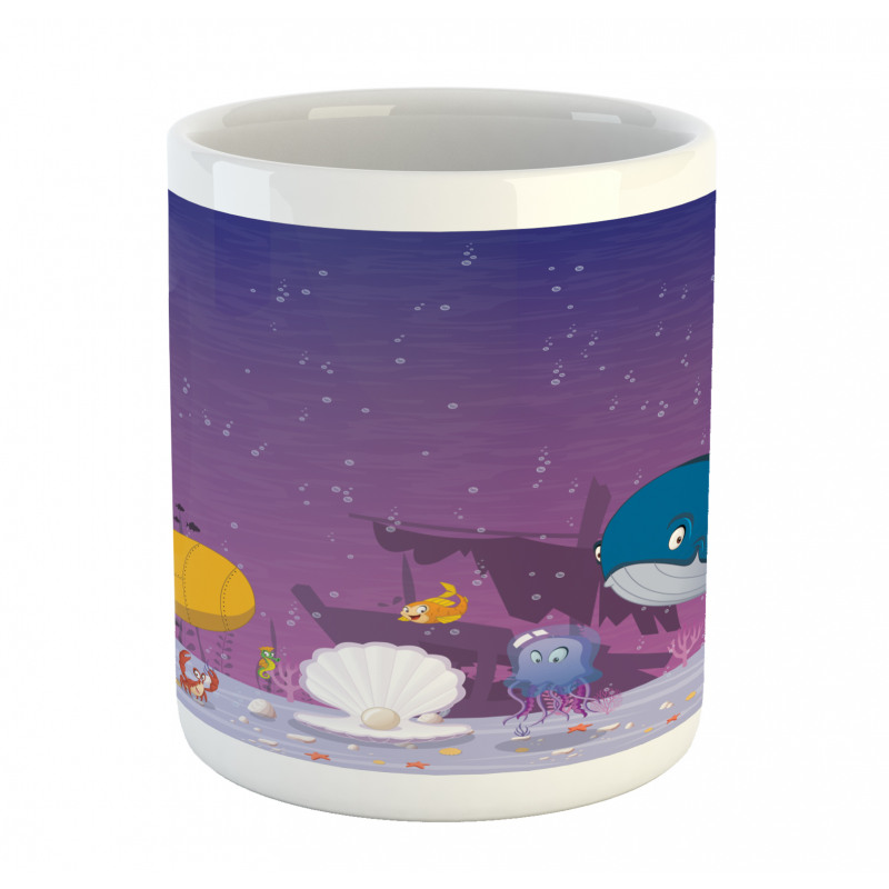 Oceanic Creatures Coral Mug