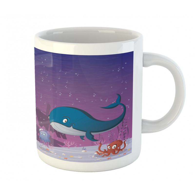 Oceanic Creatures Coral Mug