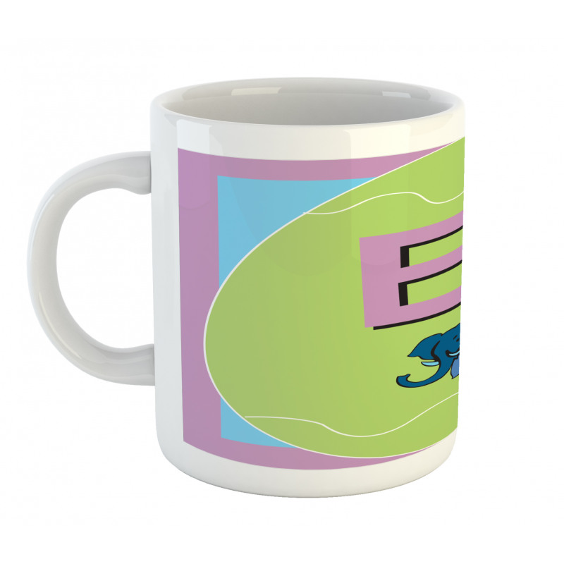 Animal and Letter E in Egg Mug