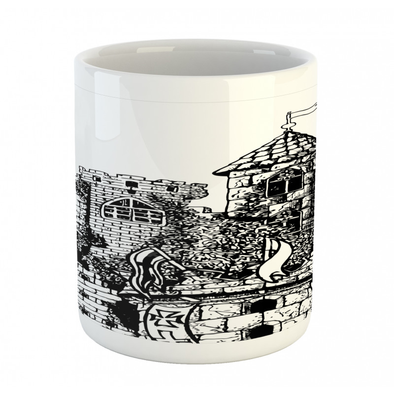 Medieval Fortress Sketch Mug