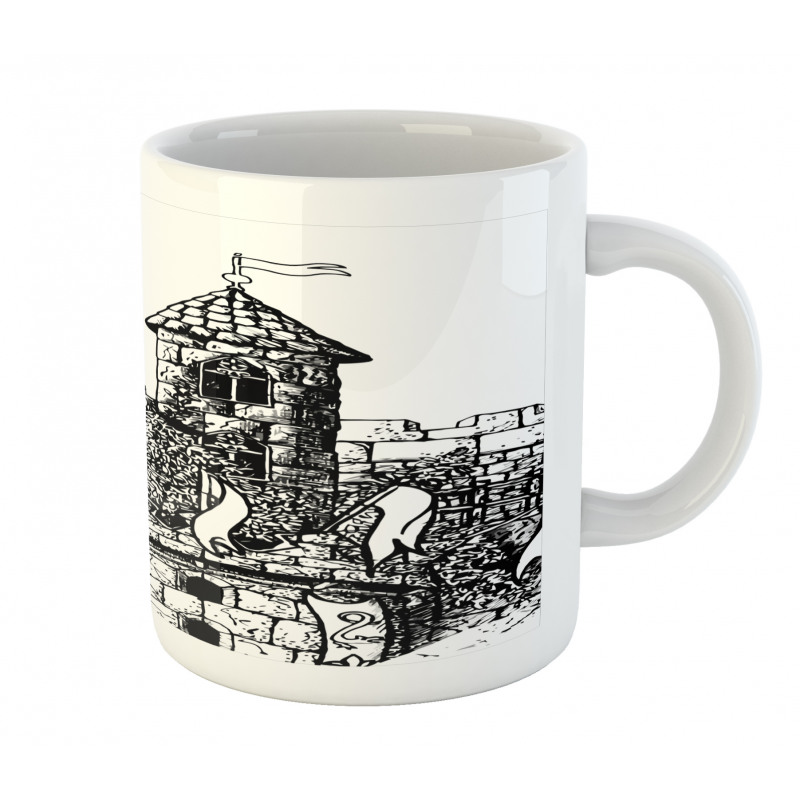 Medieval Fortress Sketch Mug