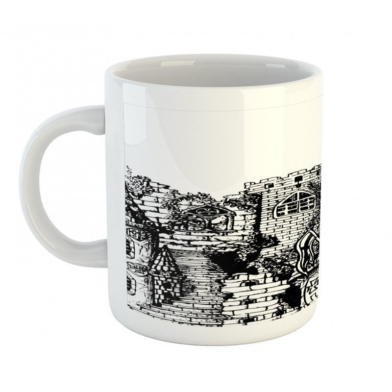 Medieval Fortress Sketch Mug