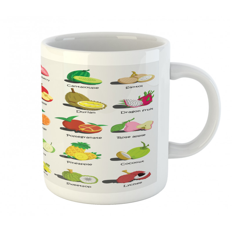 Calligraphic Food Items Mug