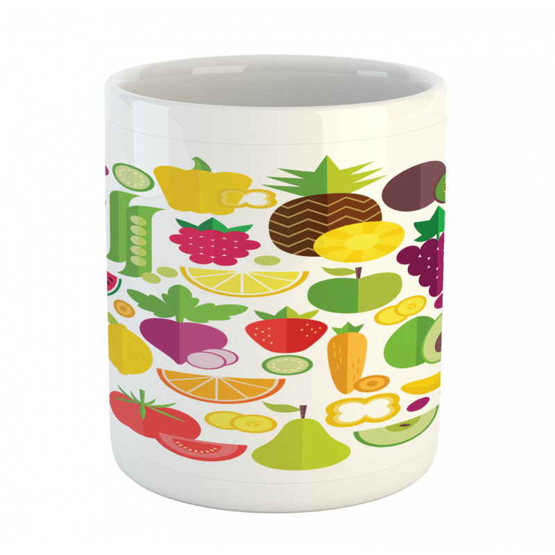 Fruits and Veggies Design Mug