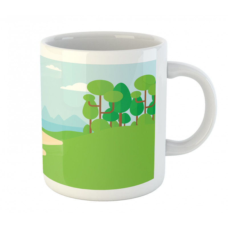 Field Trees Flag Mug