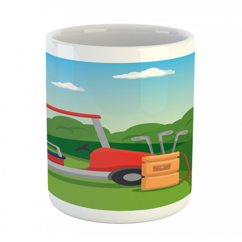 Club Car and Flag Mug