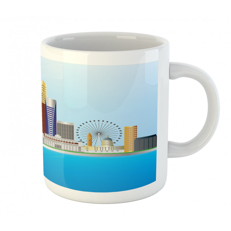 Urban Buildings and River Mug