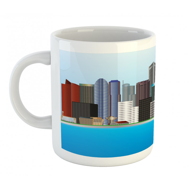 Urban Buildings and River Mug