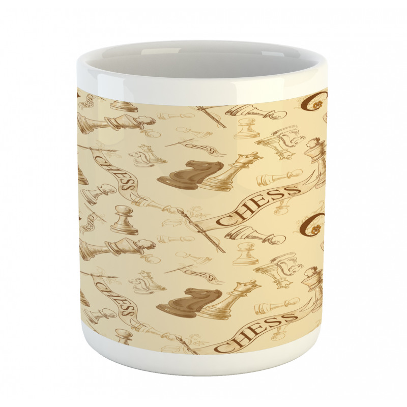 Retro Chess Game Pieces Mug