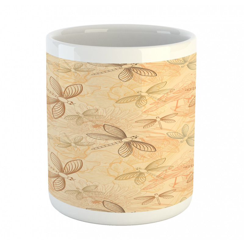 Vintage Birds Dragonflies Mug