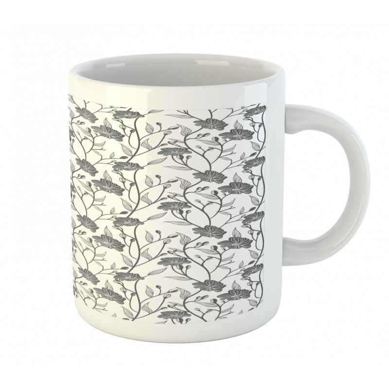 Blooming Flowers Buds Art Mug