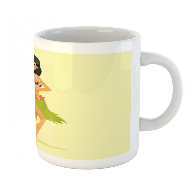 Hawaiian Dancer Girl Cartoon Mug