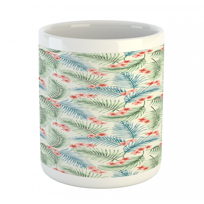 Vintage Plumerias on Leaves Mug