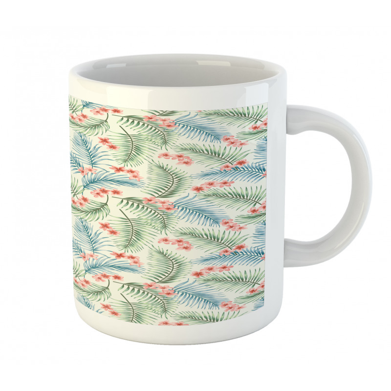 Vintage Plumerias on Leaves Mug