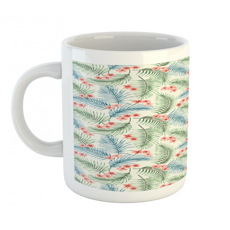 Vintage Plumerias on Leaves Mug