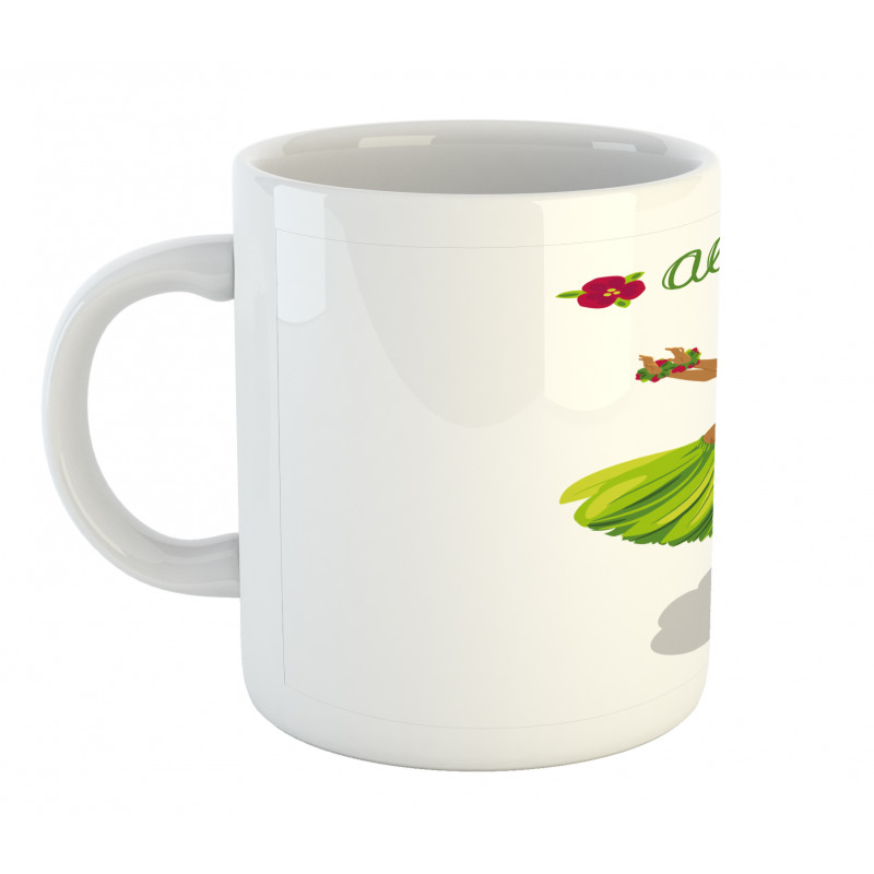 Hula Dancer Girl Aloha Wording Mug