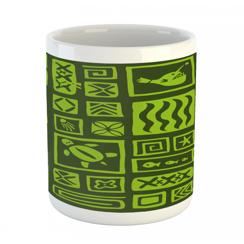 Tiki Pattern Aloha Doodling Mug