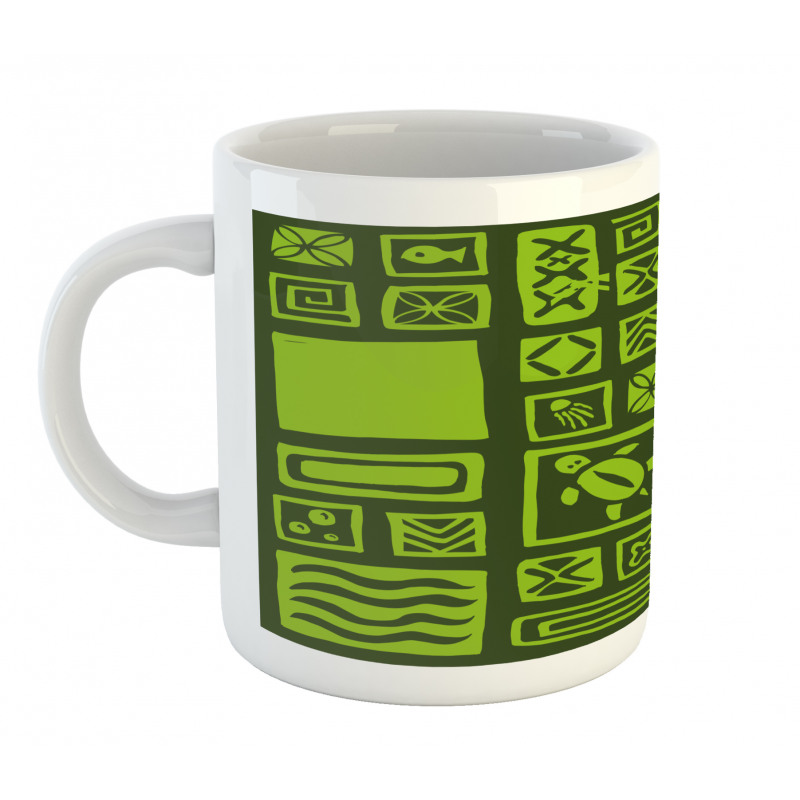 Tiki Pattern Aloha Doodling Mug