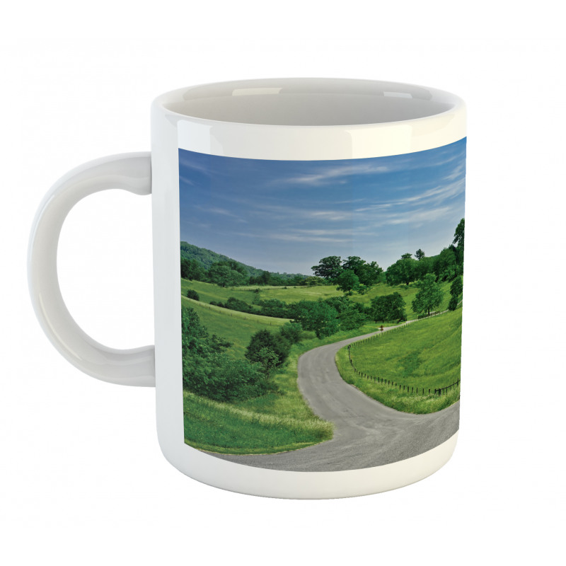 Idyllic Road Forest Mug