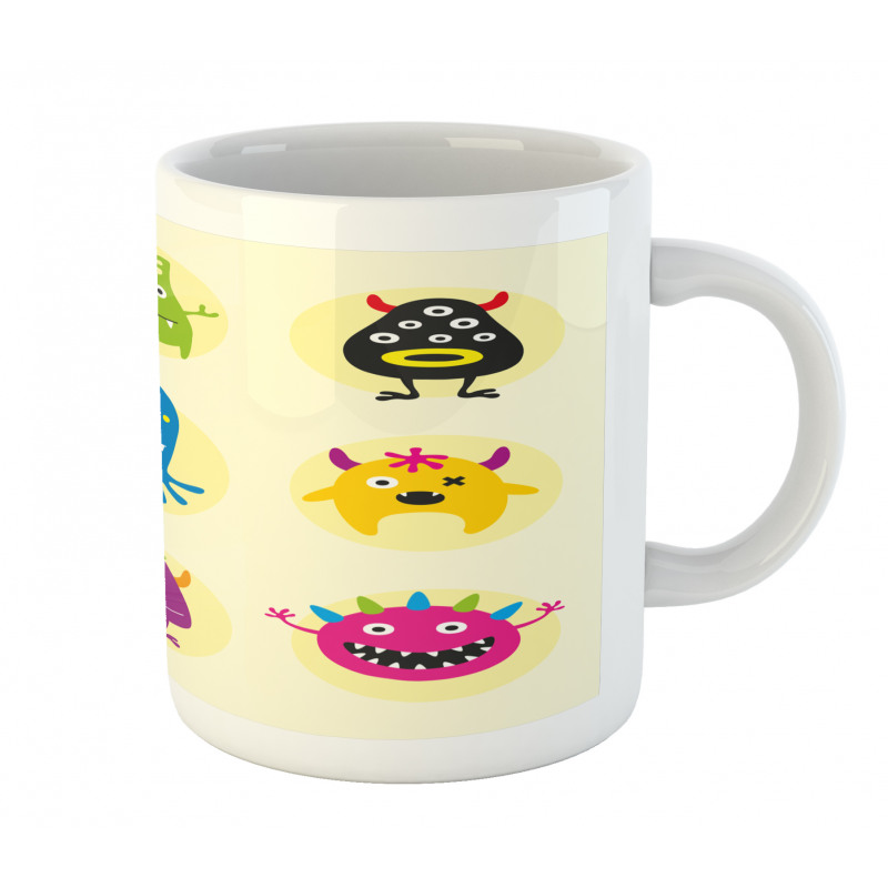 Colorful Monsters Funny Faces Mug