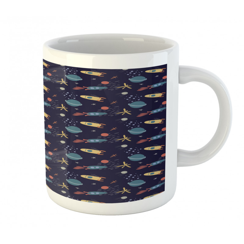 Stars Rockets and Planets Mug