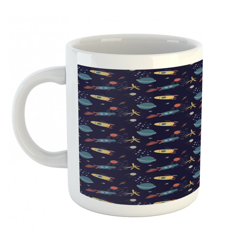 Stars Rockets and Planets Mug