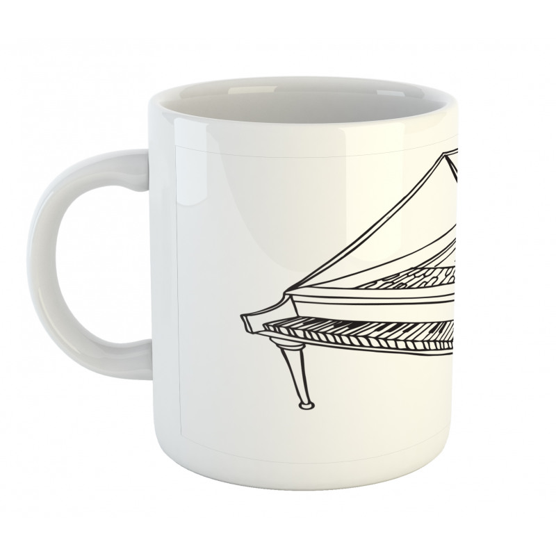 Monochrome Piano Drawing Mug