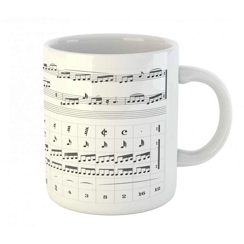 Detailed Musical Motifs Mug