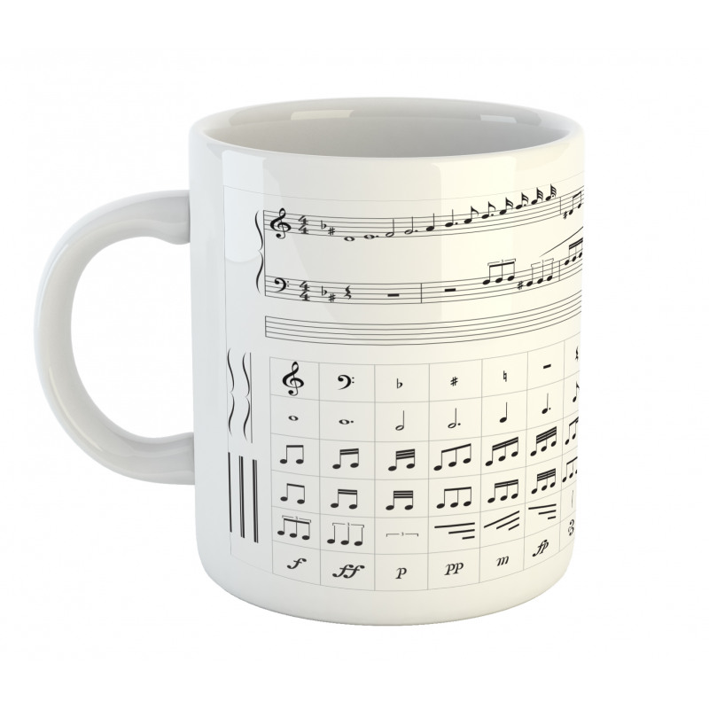 Detailed Musical Motifs Mug