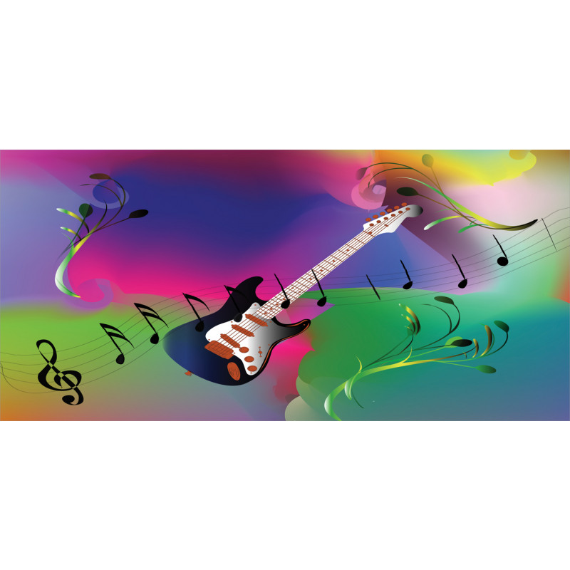 Guitar on Colorful Back Mug