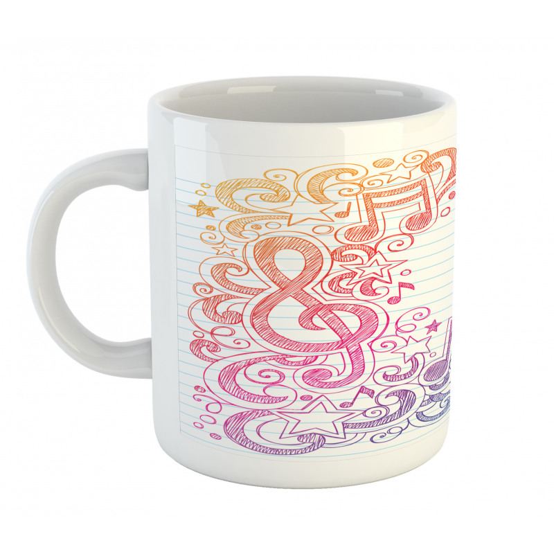 Hand Drawn Swirls Stars Mug