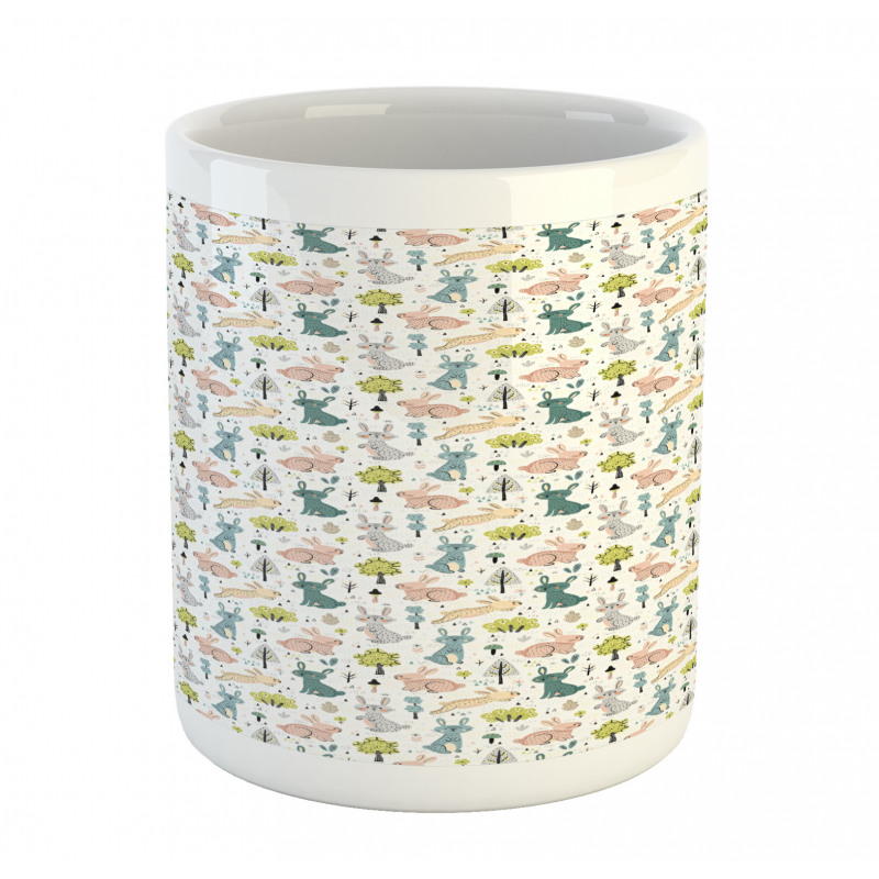 Funny Pastel Bunnies Mug