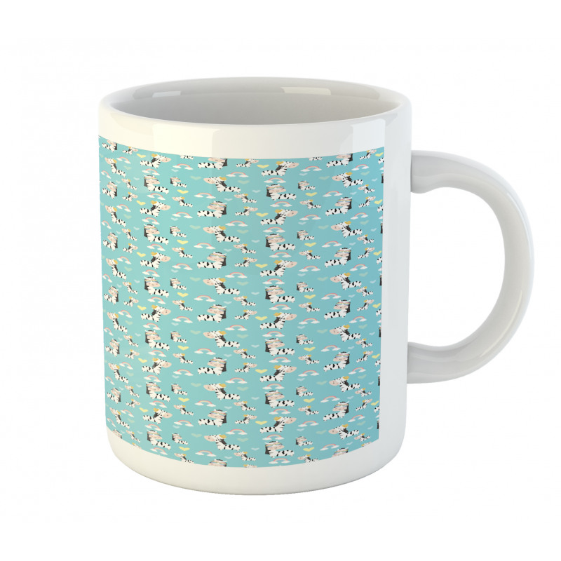 Cheerful Zebra Heart Mug